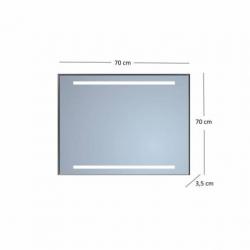 Badkamerspiegel Sanicare Q-Mirrors Twee Horizontale Banen...