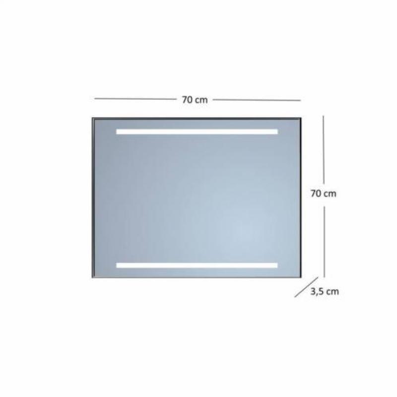 Badkamerspiegel Sanicare Q-Mirrors Twee Horizontale Banen...