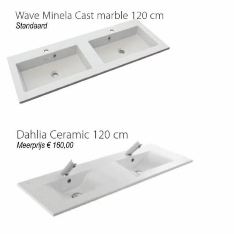 Badmeubel Siena 120cm Hoogglans Wit Softclose (Verschille...