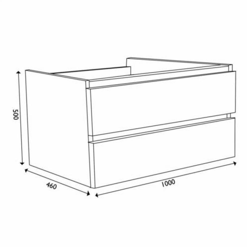 Wiesbaden Vision onderkast+2 laden 100x46 houtnerf grijs