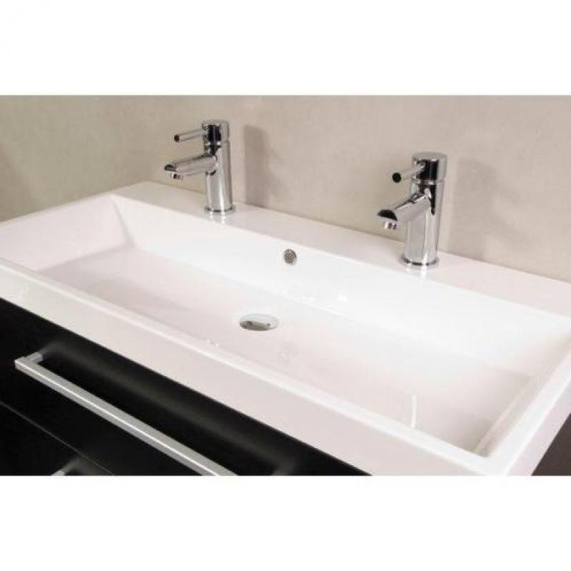 Saniclass Rome badmeubel 100cm hoogglans wit 2 kraangaten