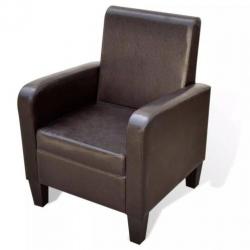 Fauteuil modern kunstleer bruin