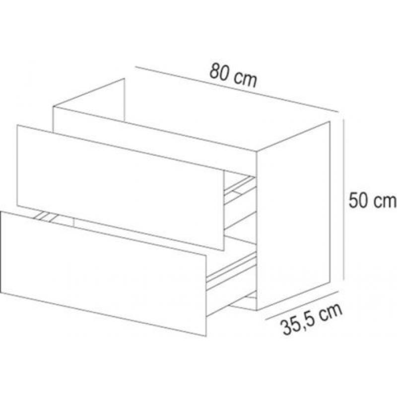 Saqu Salto Slimline Wastafelmeubel Glans Wit SBADOD80GWSQSET