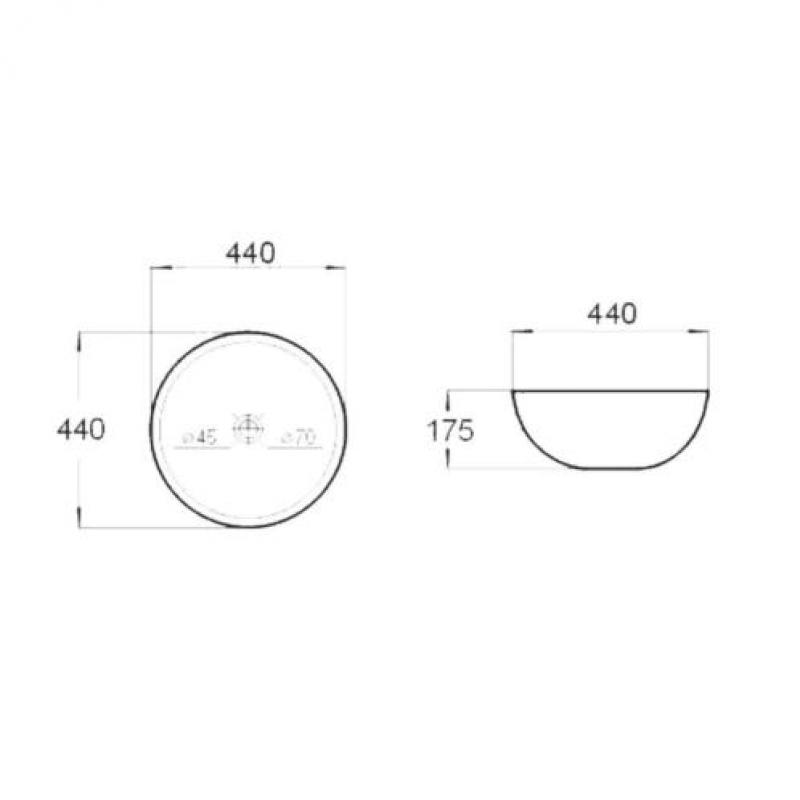 Waskom Best Design Combo Opbouw Rond Ø 44,5 cm (Wastafels)