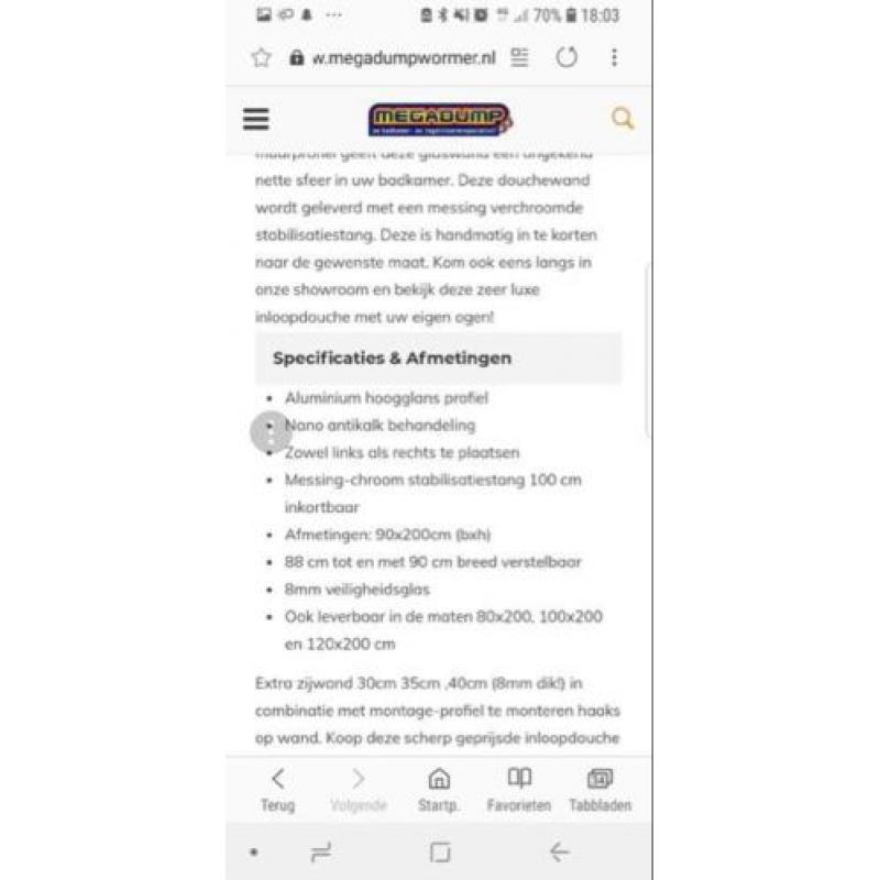 Inloop douche nieuw