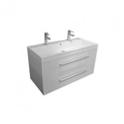 Saniclass Rome badmeubel 100cm hoogglans wit 2 kraangaten