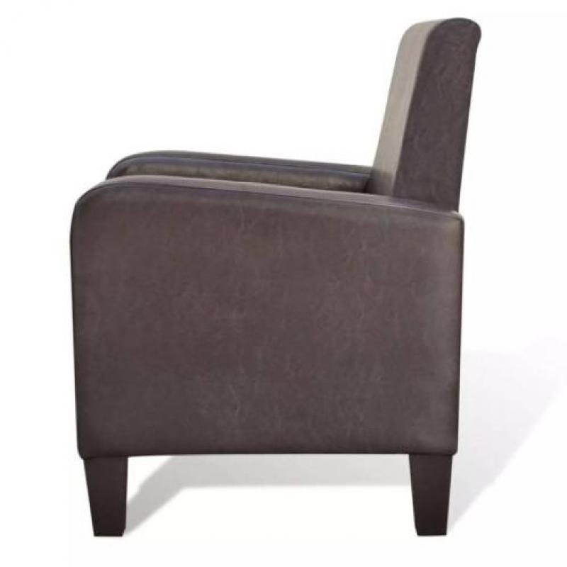 Fauteuil modern kunstleer bruin