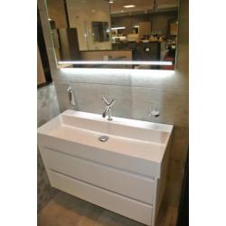 BADMEUBEL PRIMABAD BLEND 100x45 CM MET SPIEGEL - MAT WIT - S