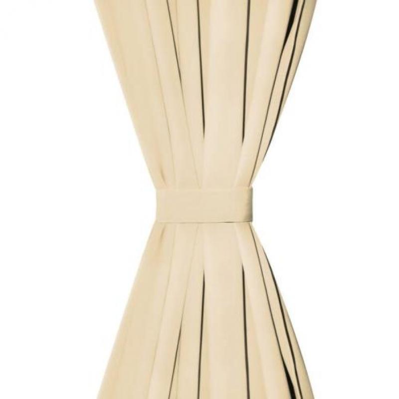 vidaXL Micro-satijnen gordijnen met lussen 140x225 cm beige