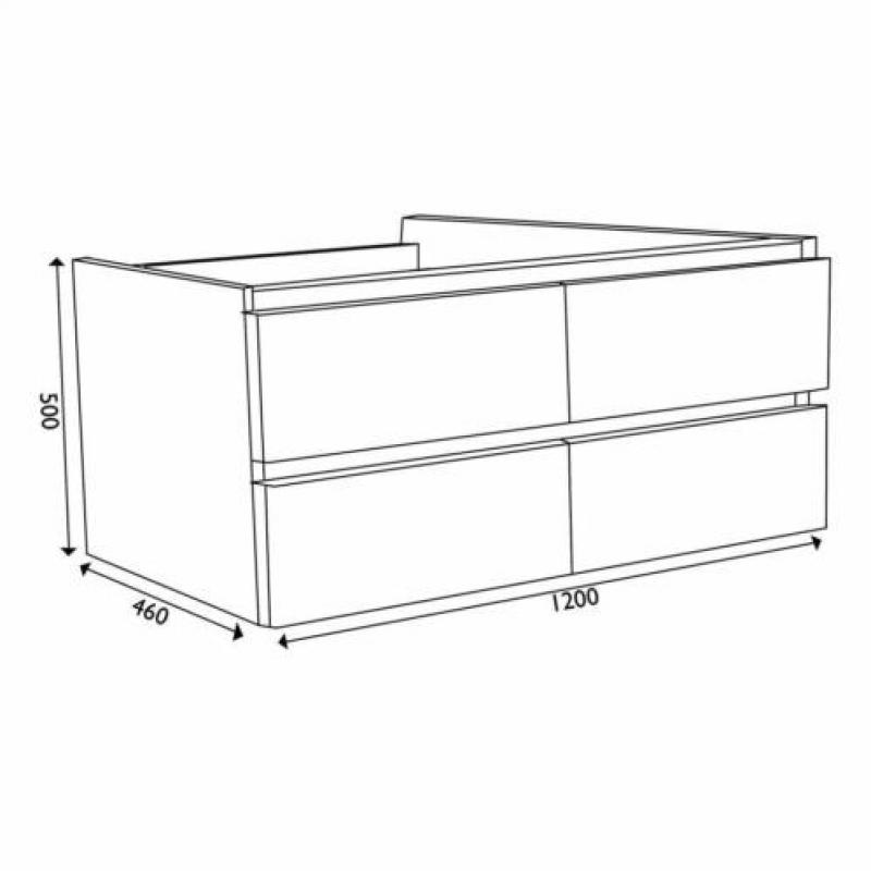 Wiesbaden Vision onderkast dubbel+4 laden 120x46 wit