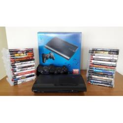 PS 3 Slim 500GB, 2 controllers+spellen