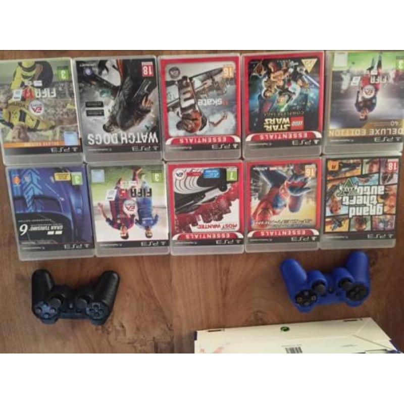 Te ps3 500gb 2 controllers met games