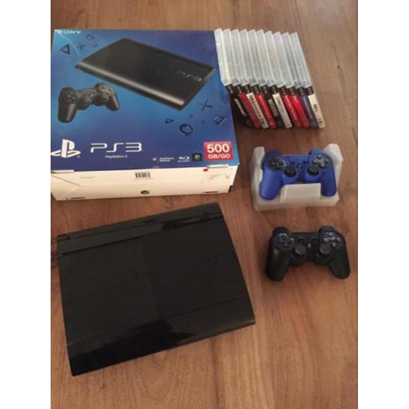 Te ps3 500gb 2 controllers met games