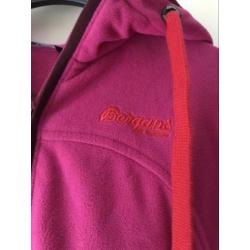 Mooie Bergans of Norway fleece Donkerroze. Mt S Nieuwstaat!