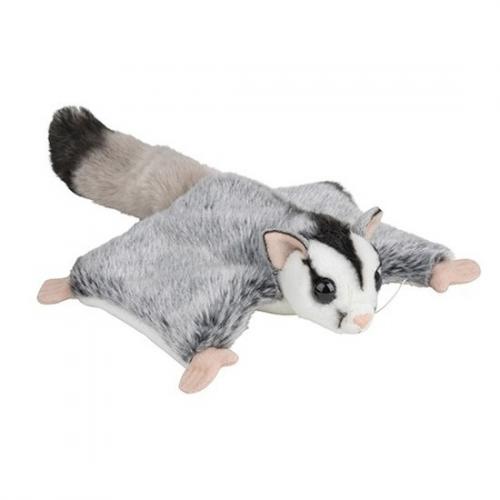 Nature Planet pluche grijze vliegende eekhoorn knuffel - 34 cm