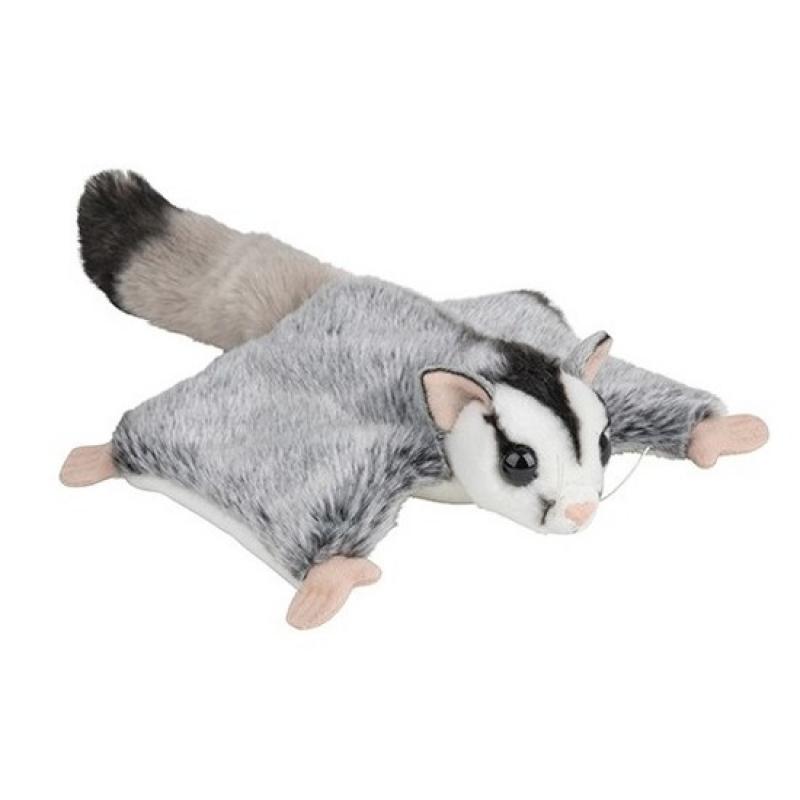 Nature Planet pluche grijze vliegende eekhoorn knuffel - 34 cm