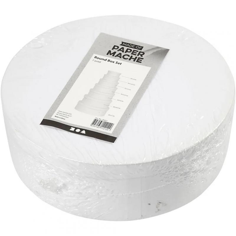 Ronde witte hobby opslag doos/dozen 21,5 cm